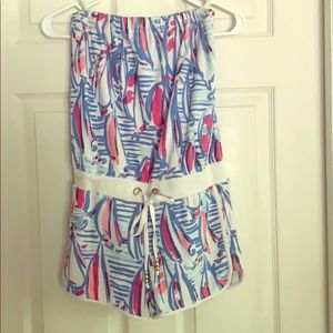 Lilly Pulitzer Red Right Return dixon towel romper